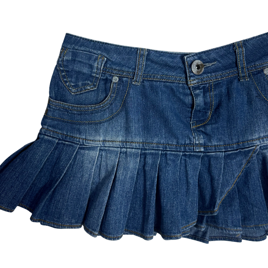Y2K low rise denim mini skirt - M