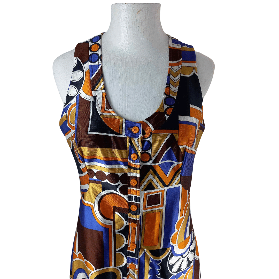 70s vintage maxi dress - S