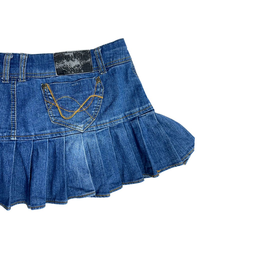 Y2K low rise denim mini skirt - M