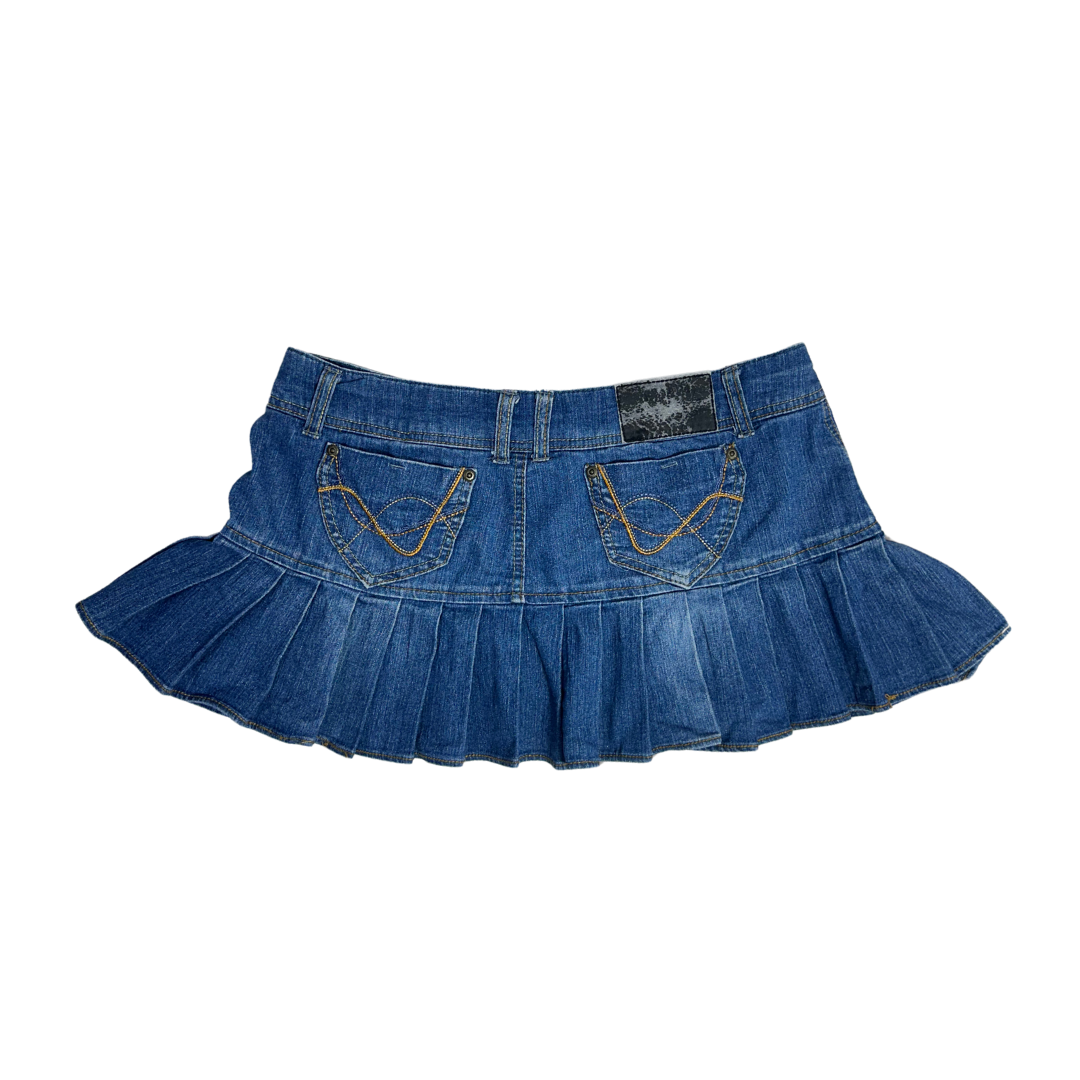 Y2K low rise denim mini skirt - M
