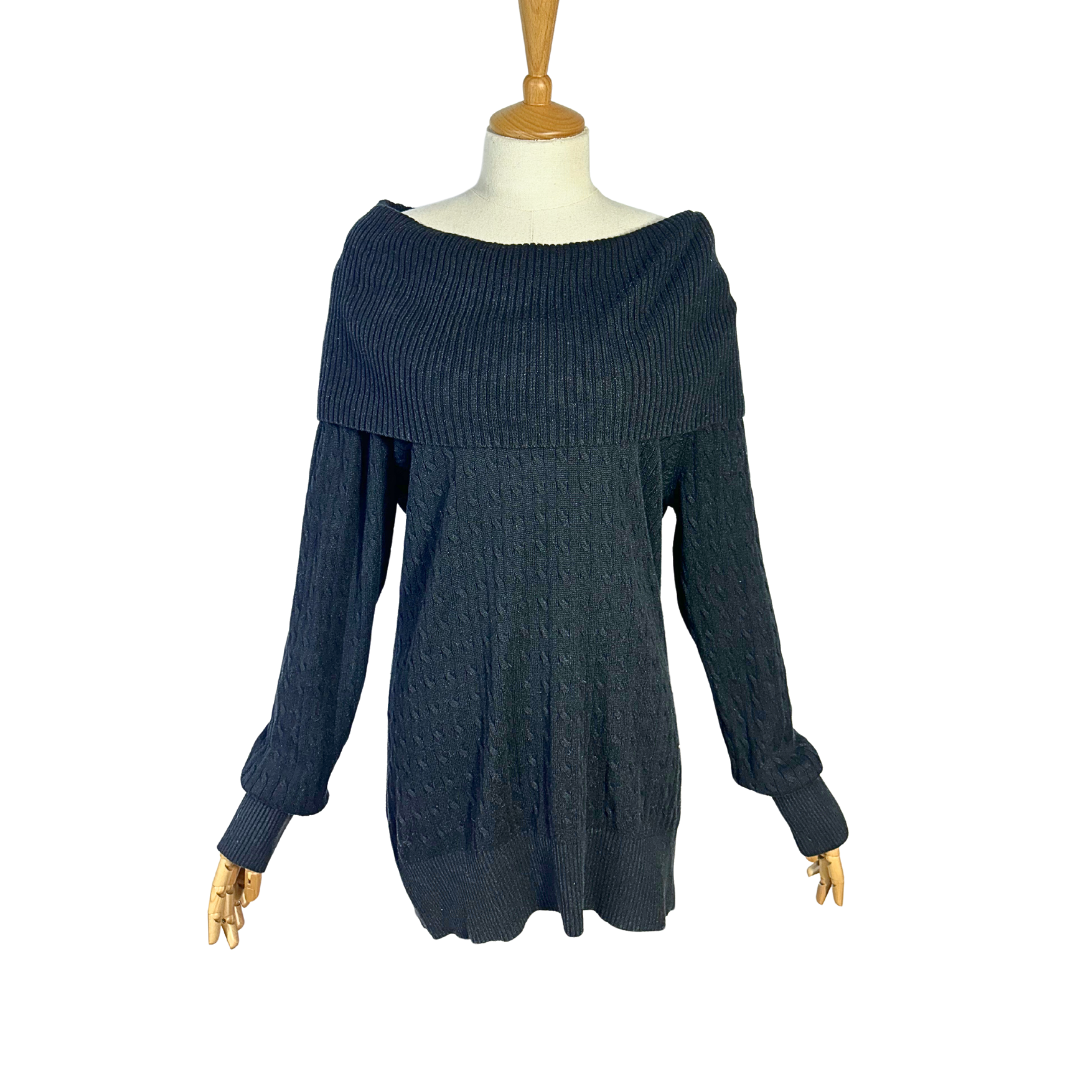 Tommy Hilfiger off the shoulder cable knit jersey - M