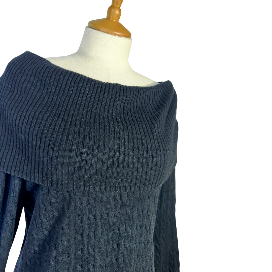 Tommy Hilfiger off the shoulder cable knit jersey - M