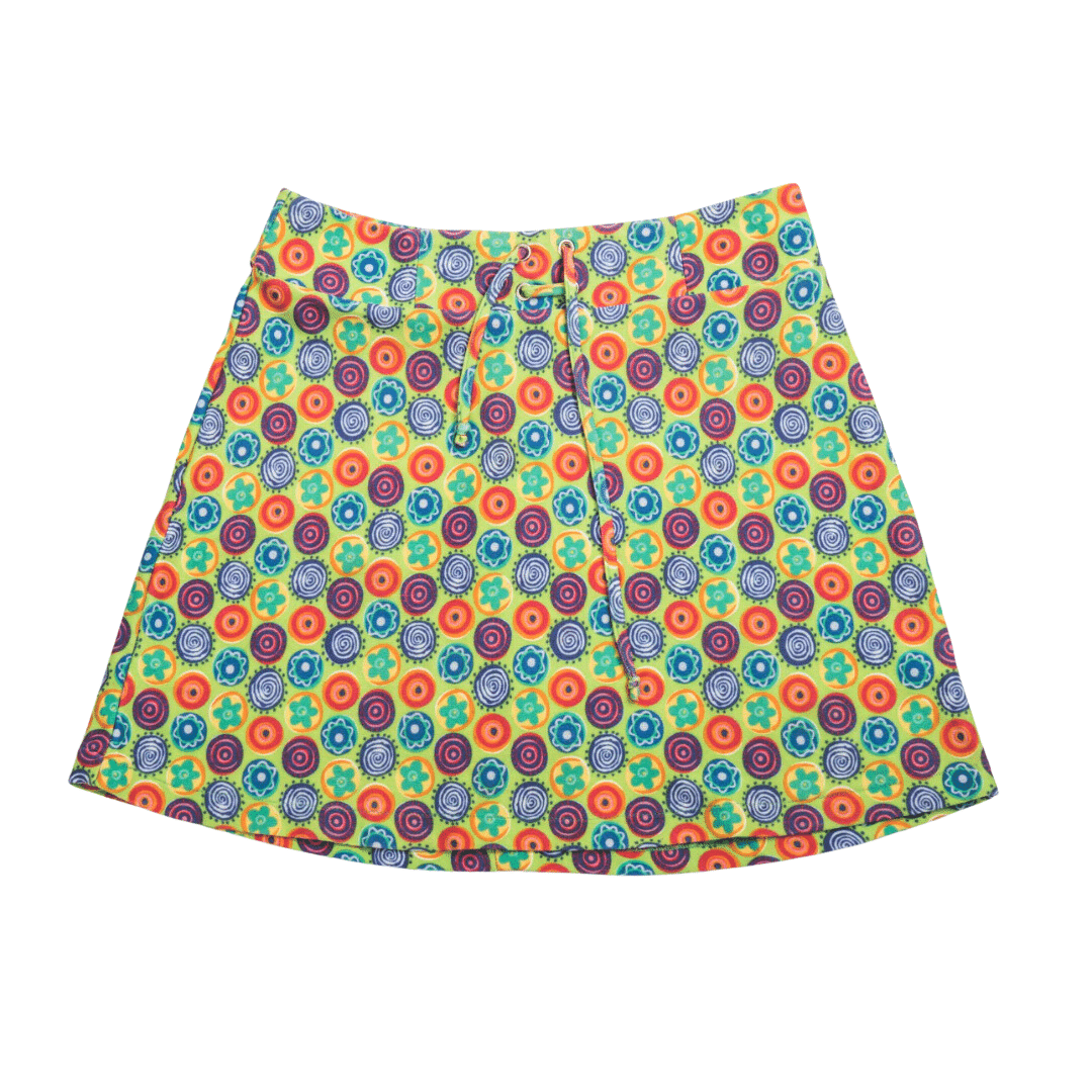 70s style printed mini skirt - M