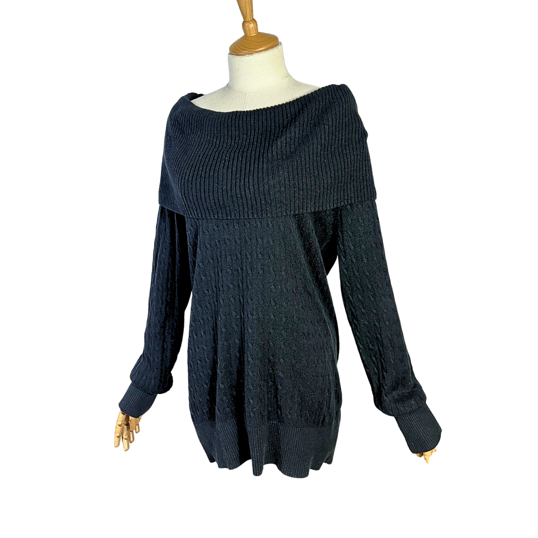 Tommy Hilfiger off the shoulder cable knit jersey - M