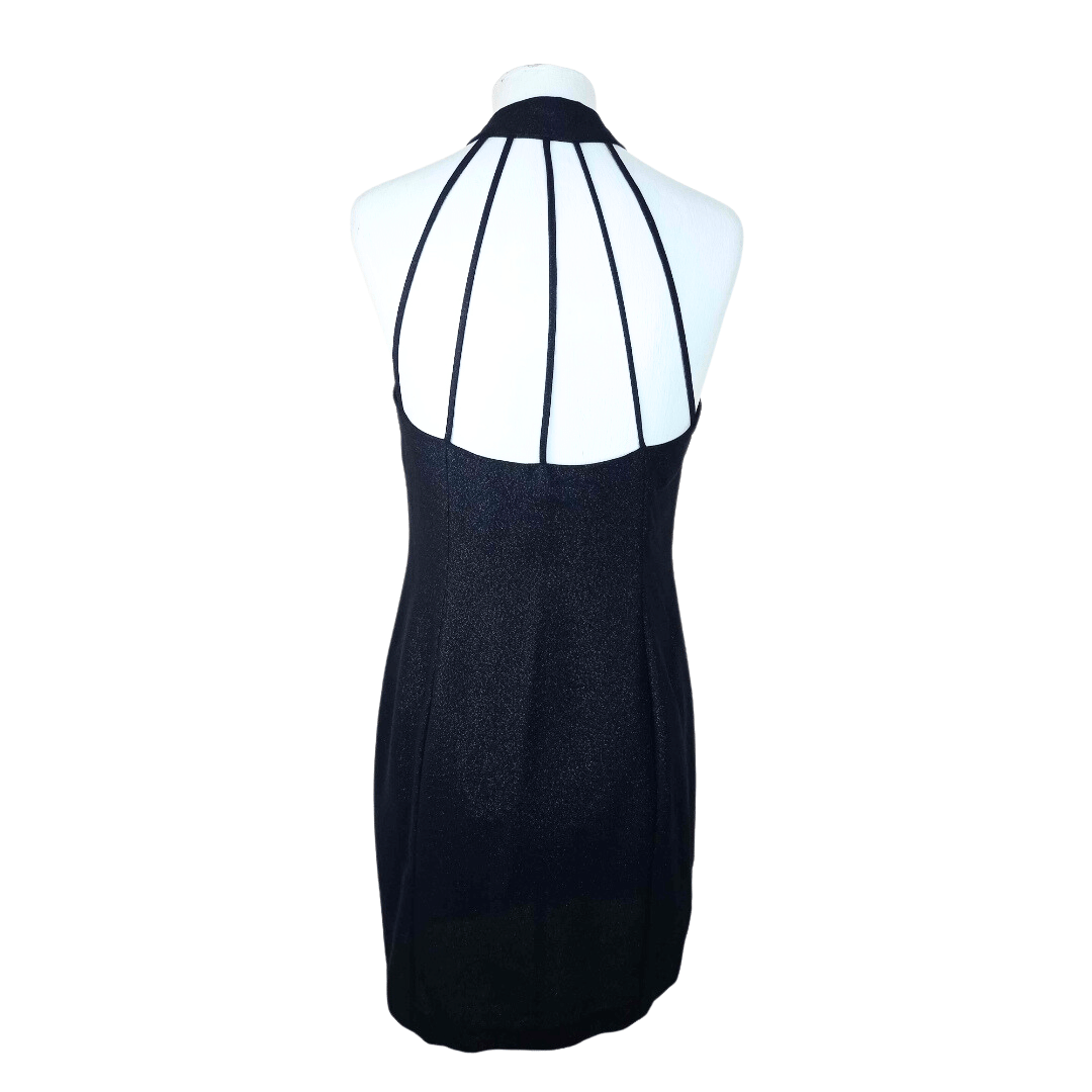 Shimmery keyhole halter party dress - S