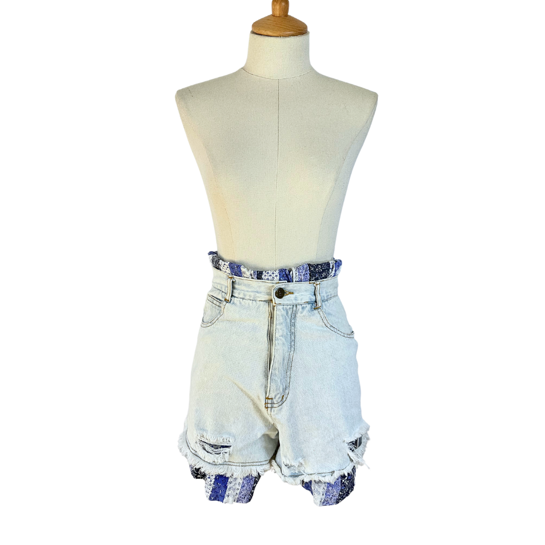 Reworked high waist denim shorts - S