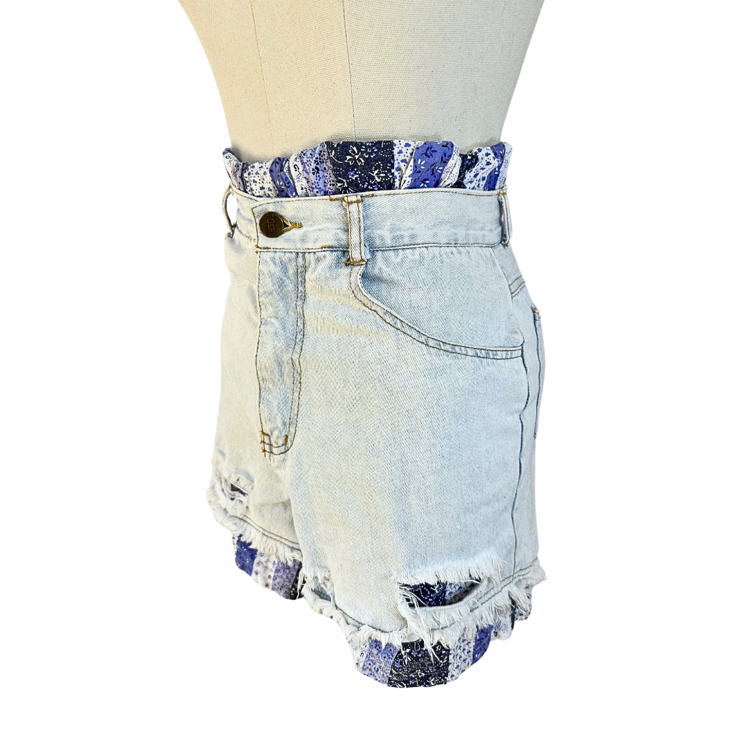 Reworked high waist denim shorts - S