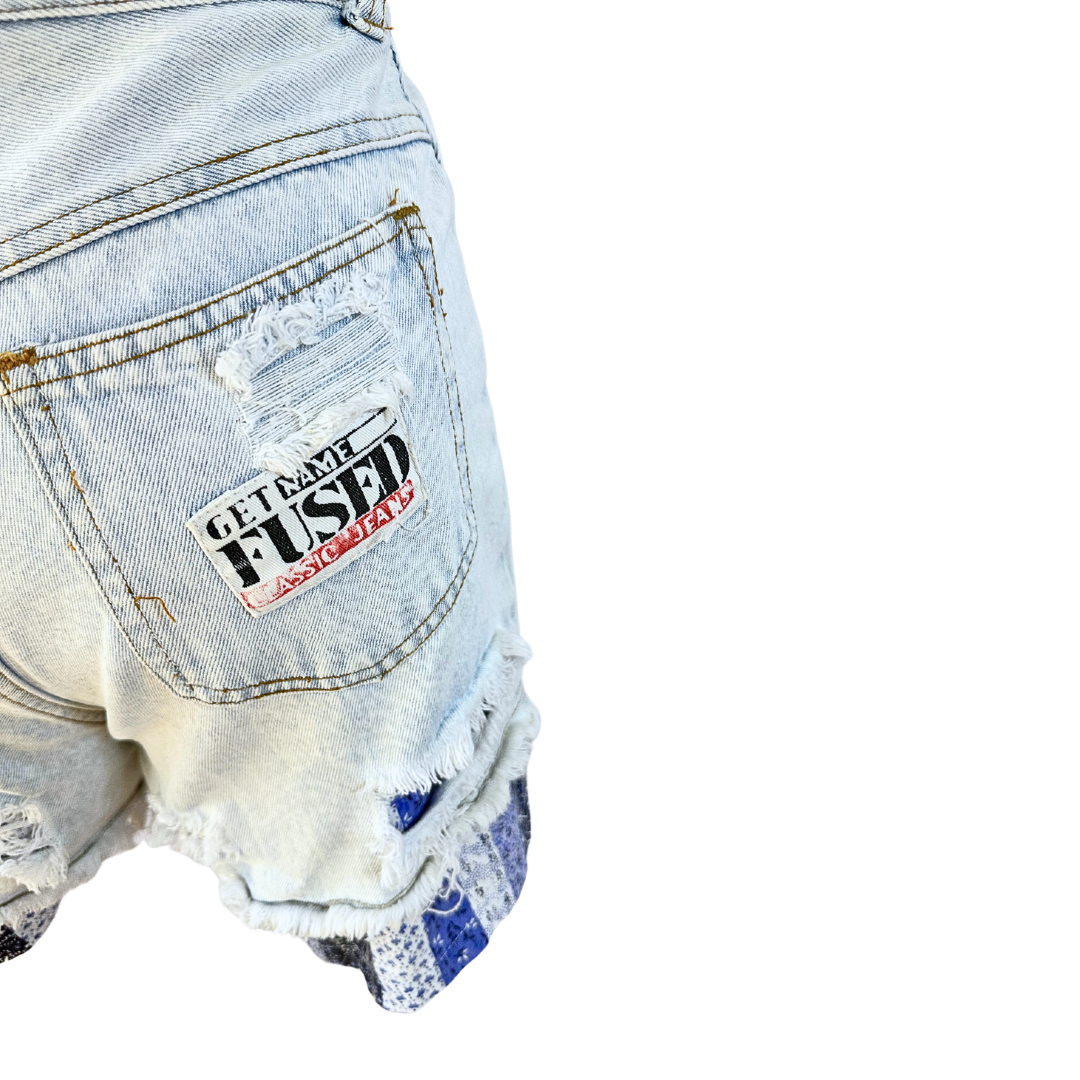 Reworked high waist denim shorts - S