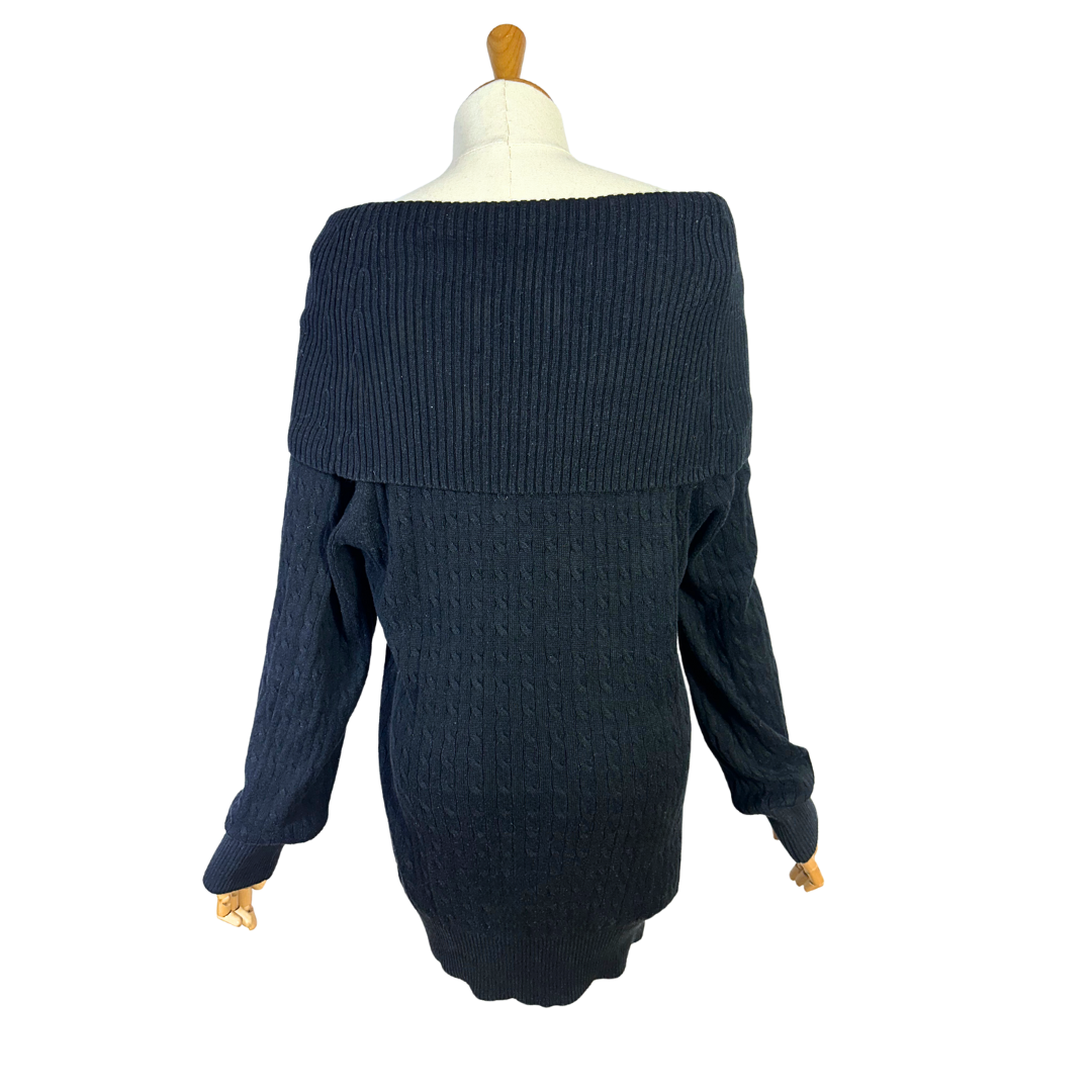 Tommy Hilfiger off the shoulder cable knit jersey - M