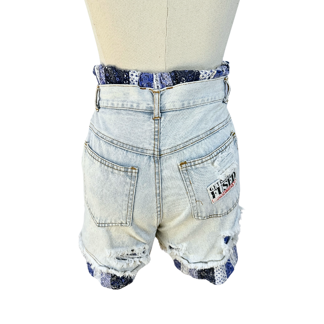 Reworked high waist denim shorts - S