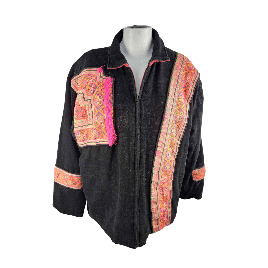 Reversible coarse-weave boho jacket - 2XL