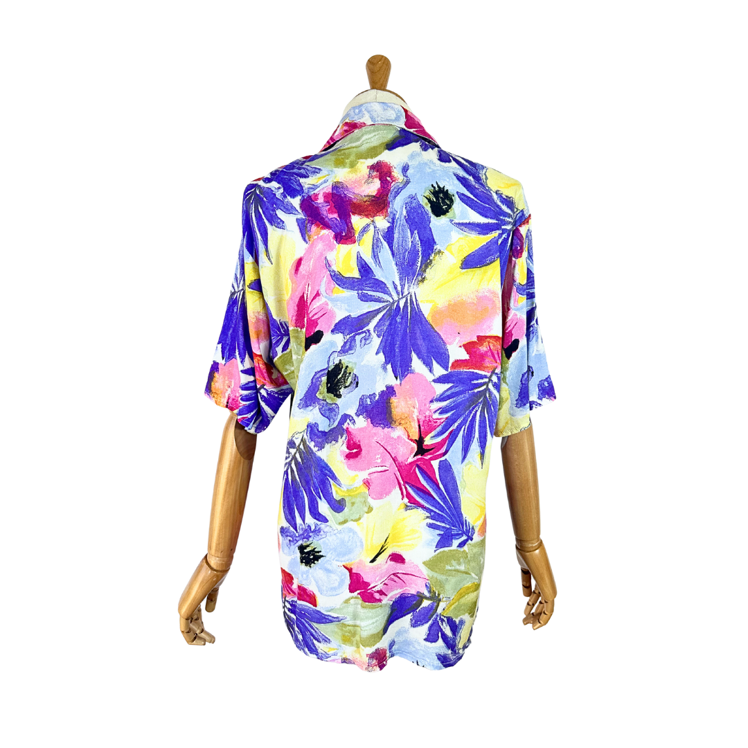 Vintage floral pastel shirt - M