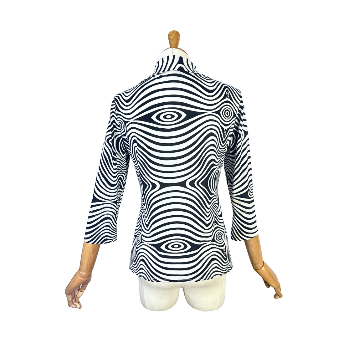 Psychedelic illusion print top - M