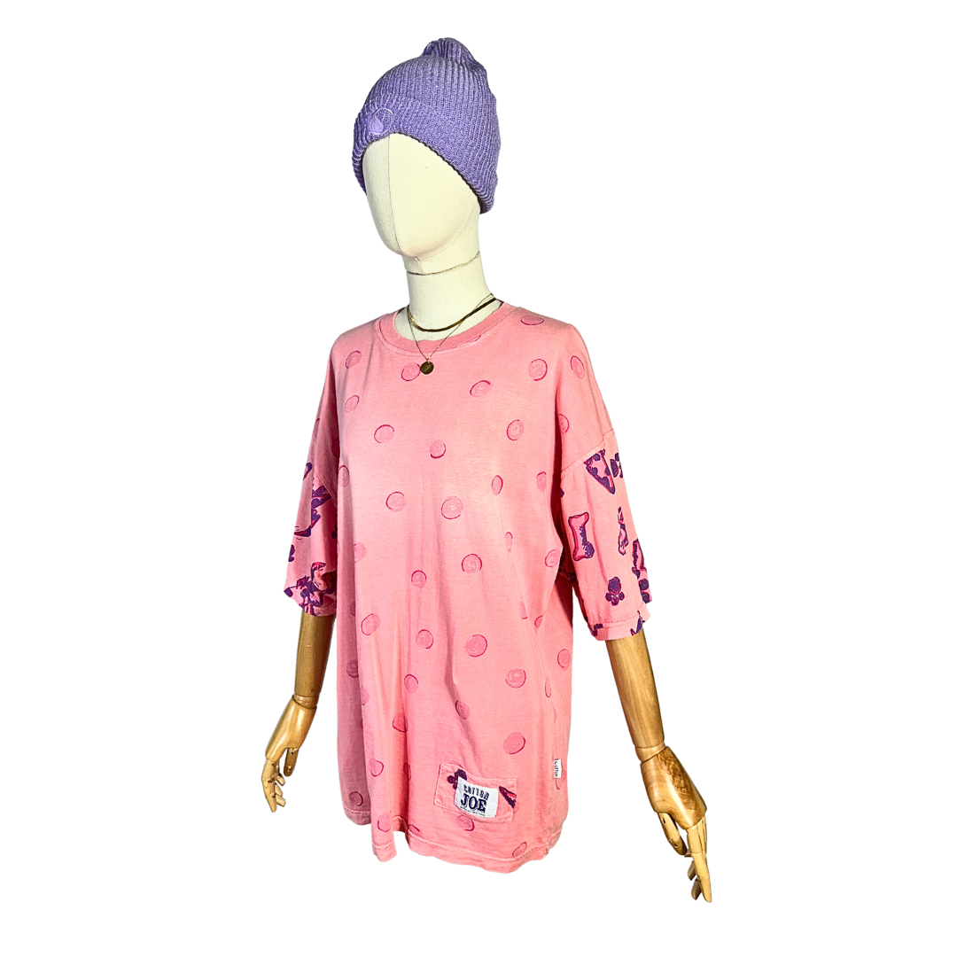 Pink oversized doggy print tshirt - M