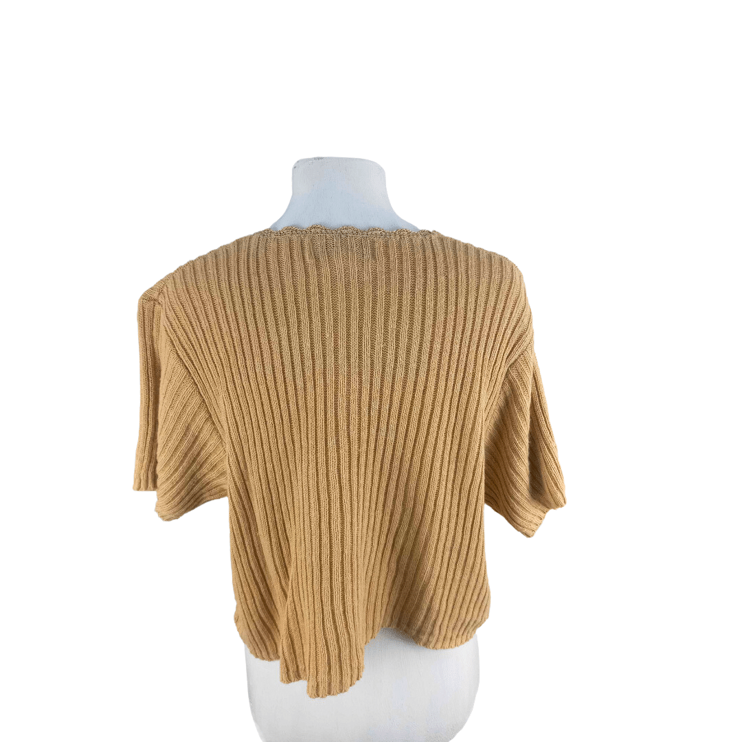 Vintage cropped shortsleeve knitted cardigan - L