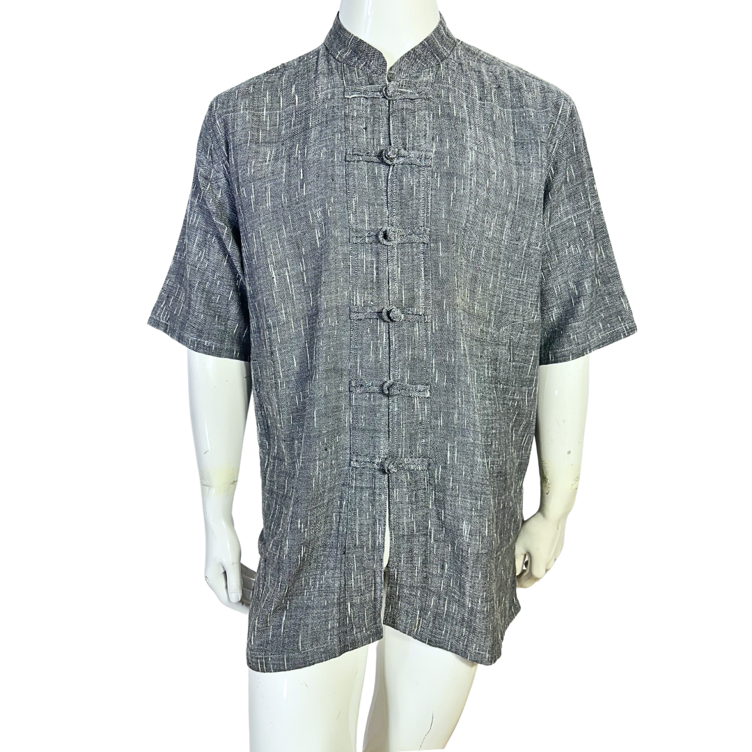 Grey Mandarin collar shirt - M