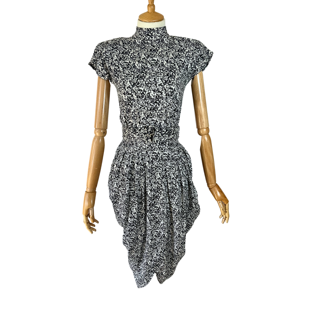 80s Floral Harem Style Dress