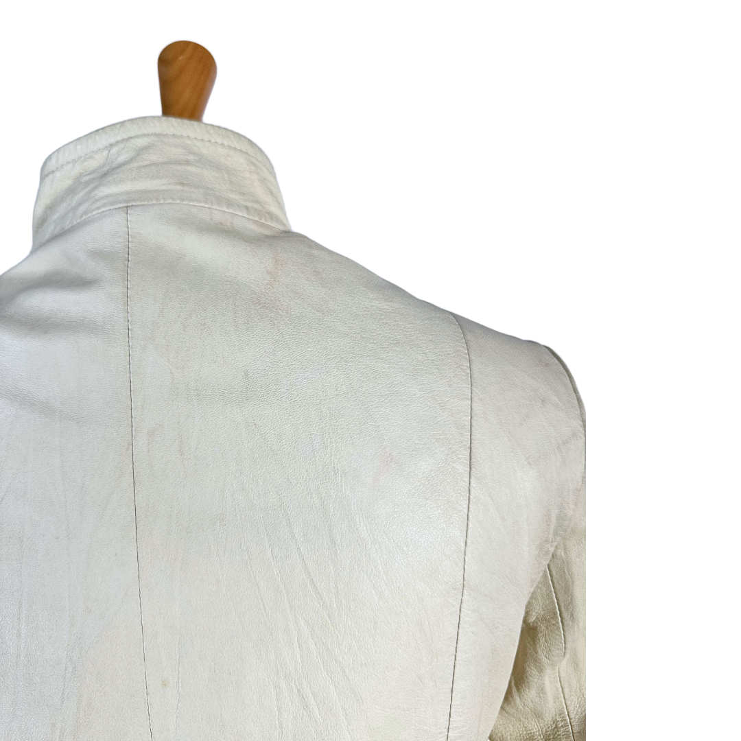 Y2K cropped leather jacket - S