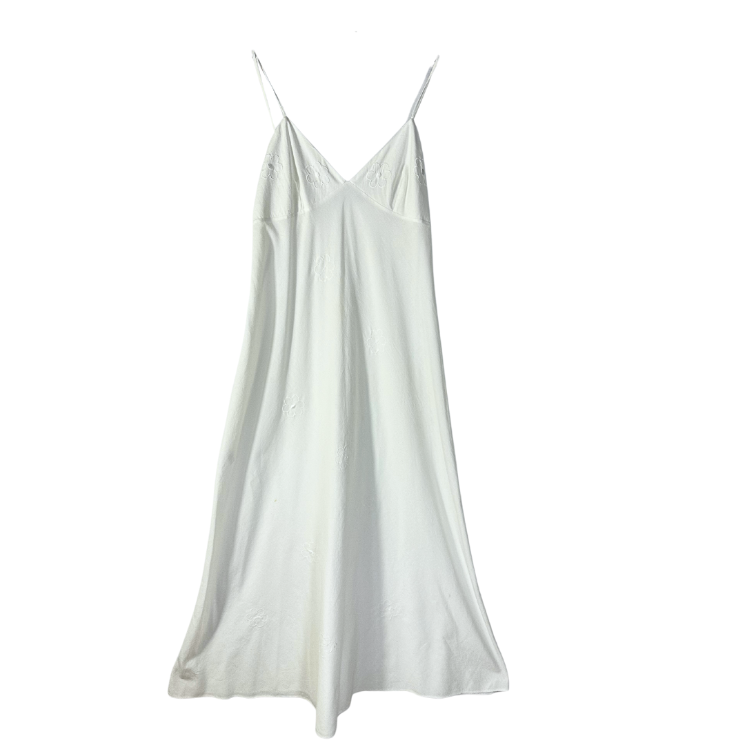 White vintage spaghetti strap maxi dress - XS