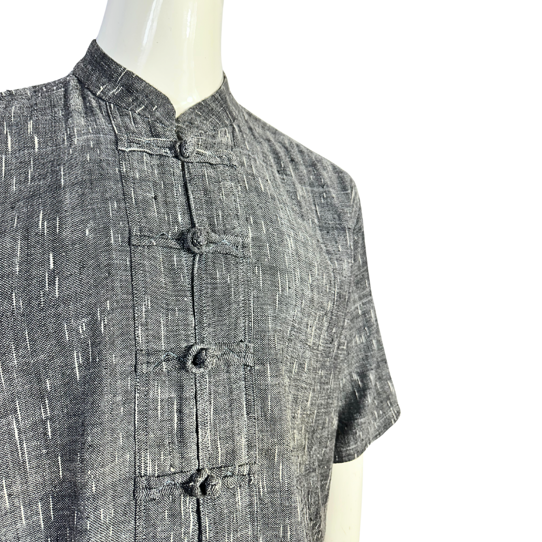 Grey Mandarin collar shirt - M