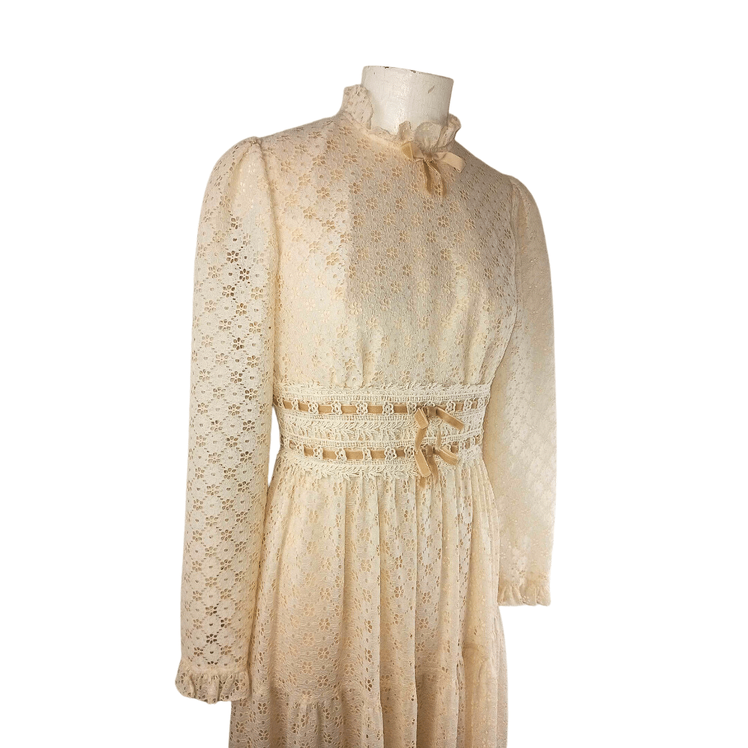 70s vintage empire waist dress - S