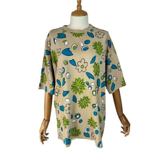 Brown 90s floral tshirt - L