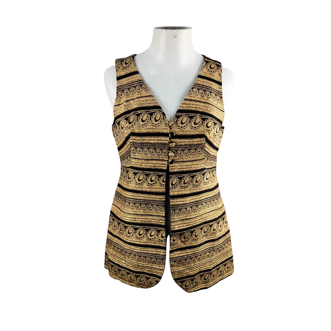 Miss Mod brocade sleeveless jacket - S