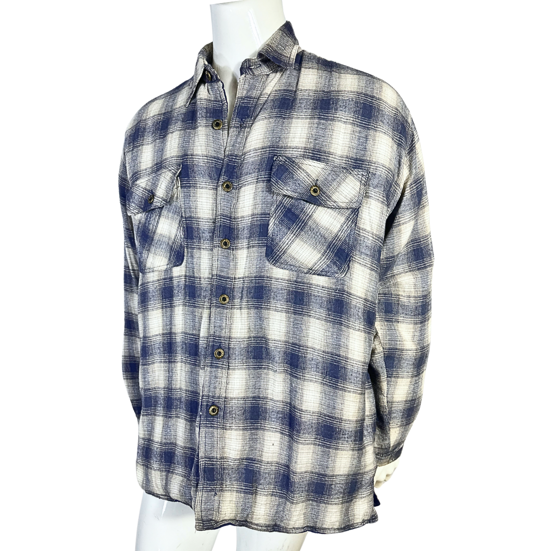 90s padded plaid shirt - XL
