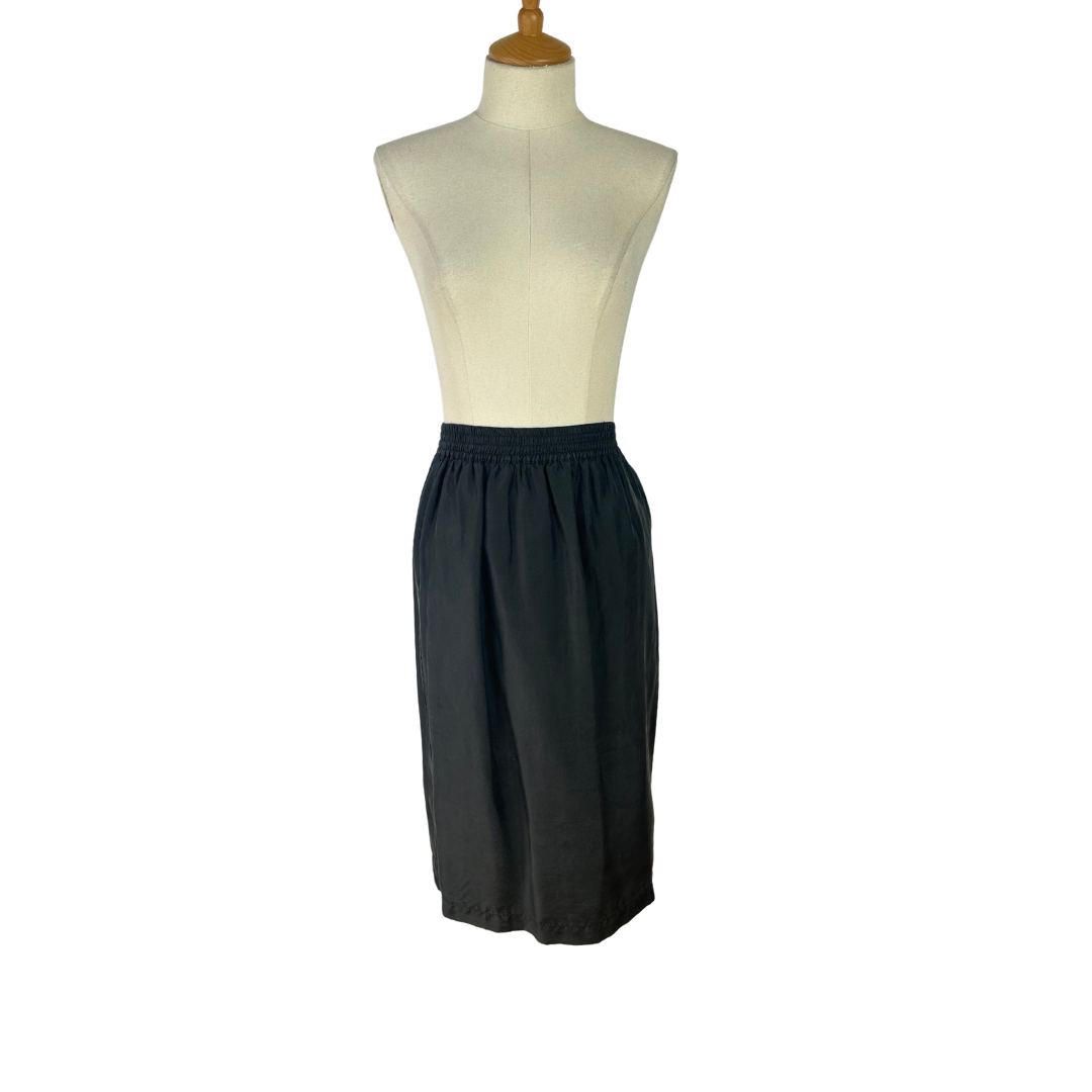 Black vintage silk outfit set - M
