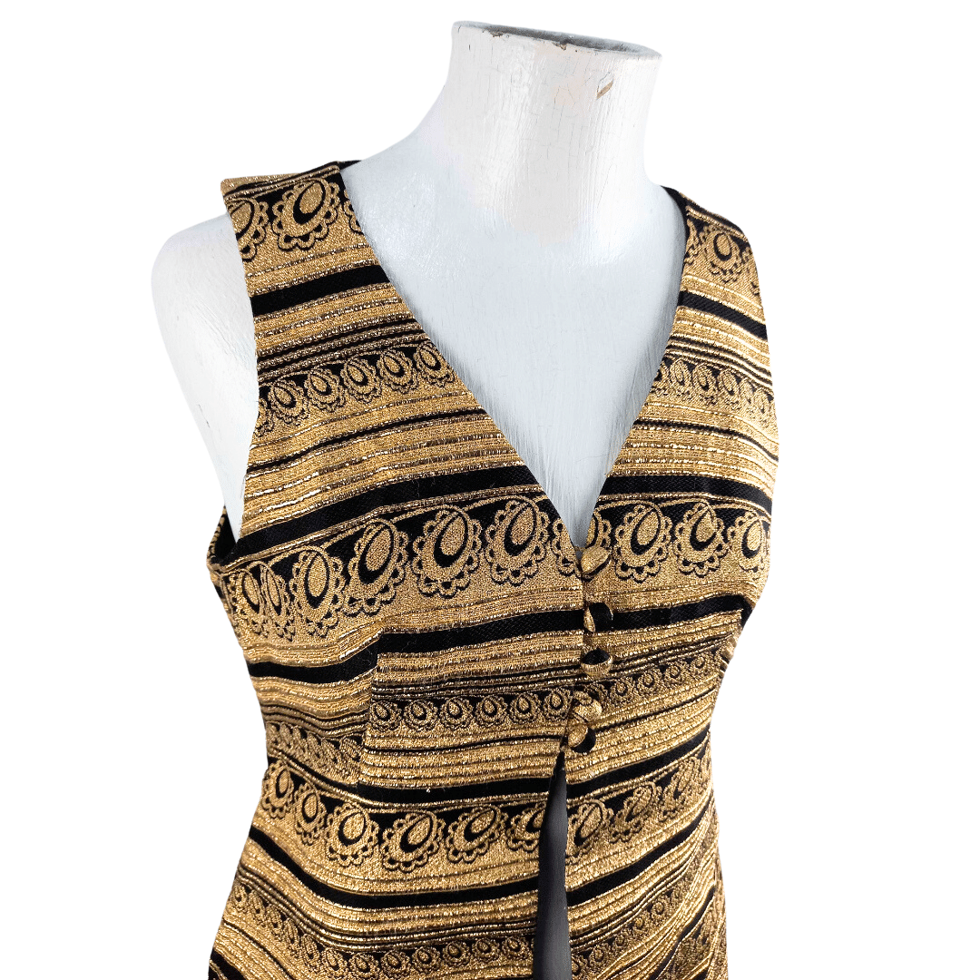 Miss Mod brocade sleeveless jacket - S