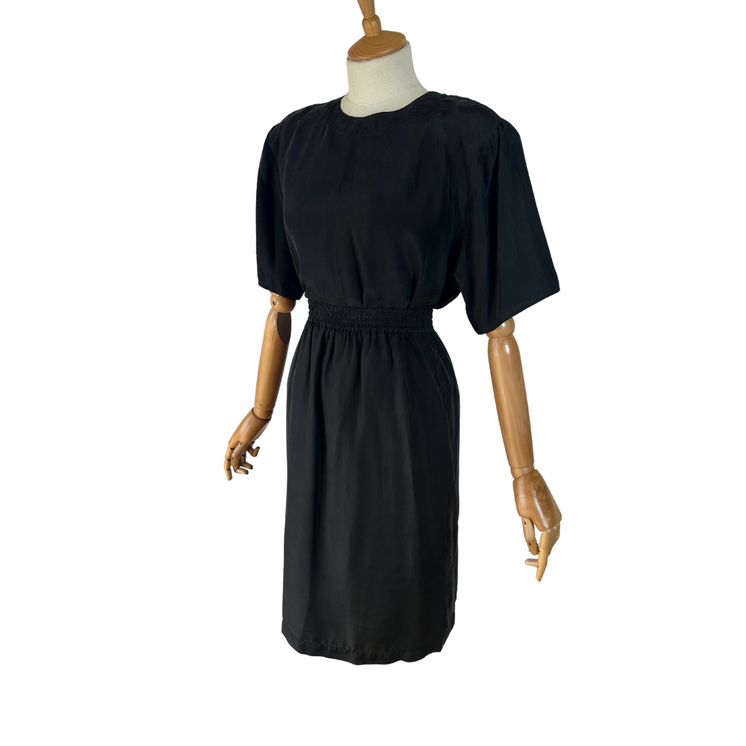 Black vintage silk outfit set - M