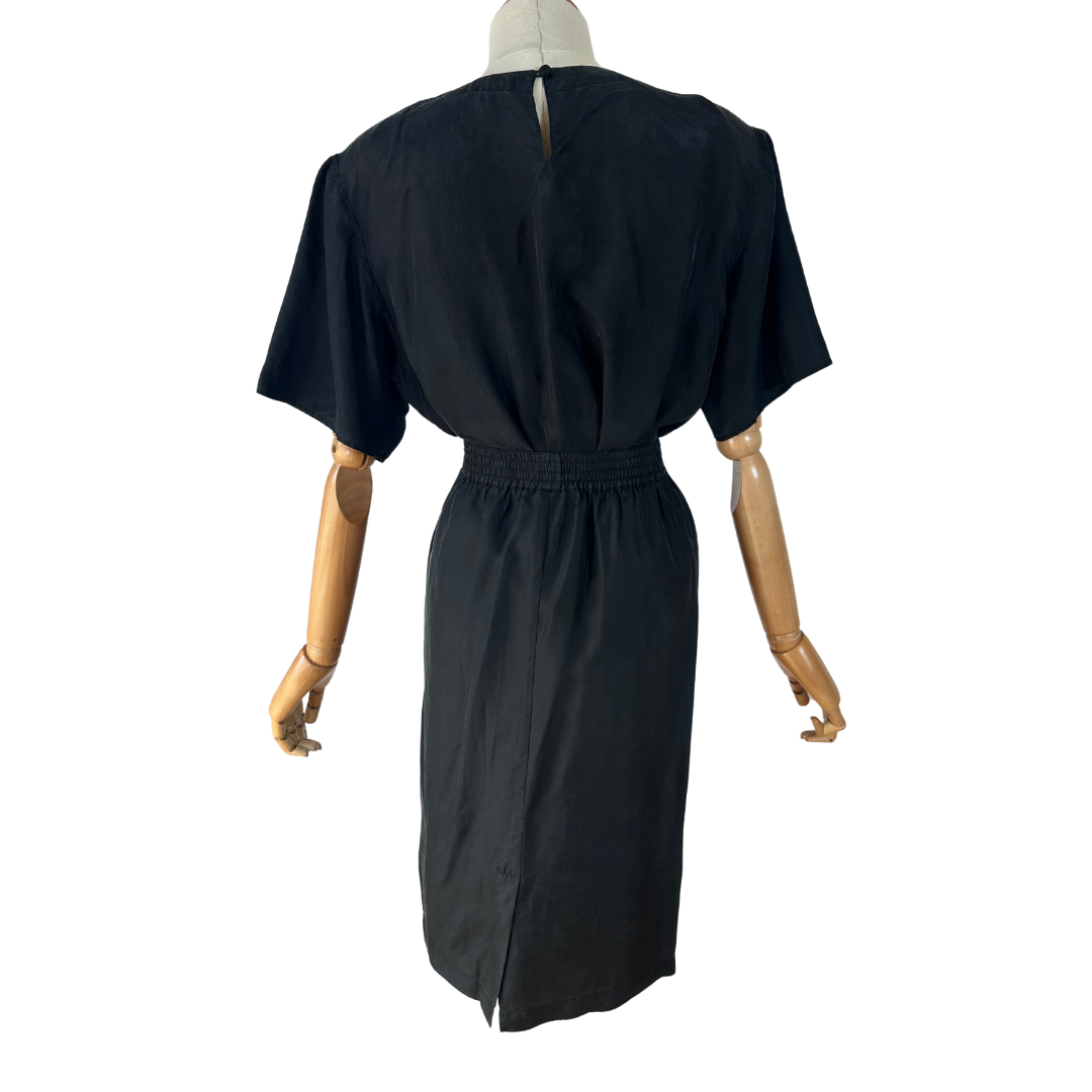 Black vintage silk outfit set - M
