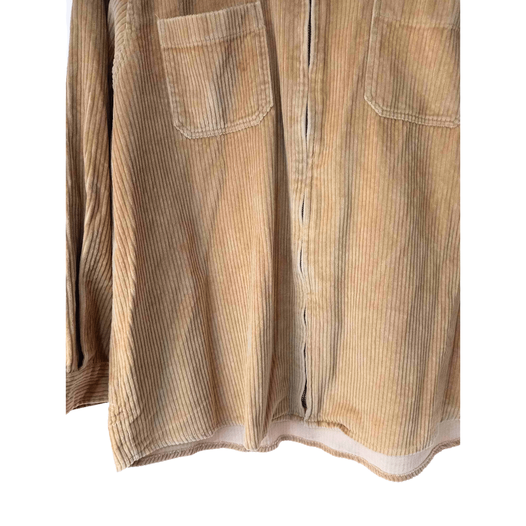 Corduroy zipped-up longsleeve shirt - L
