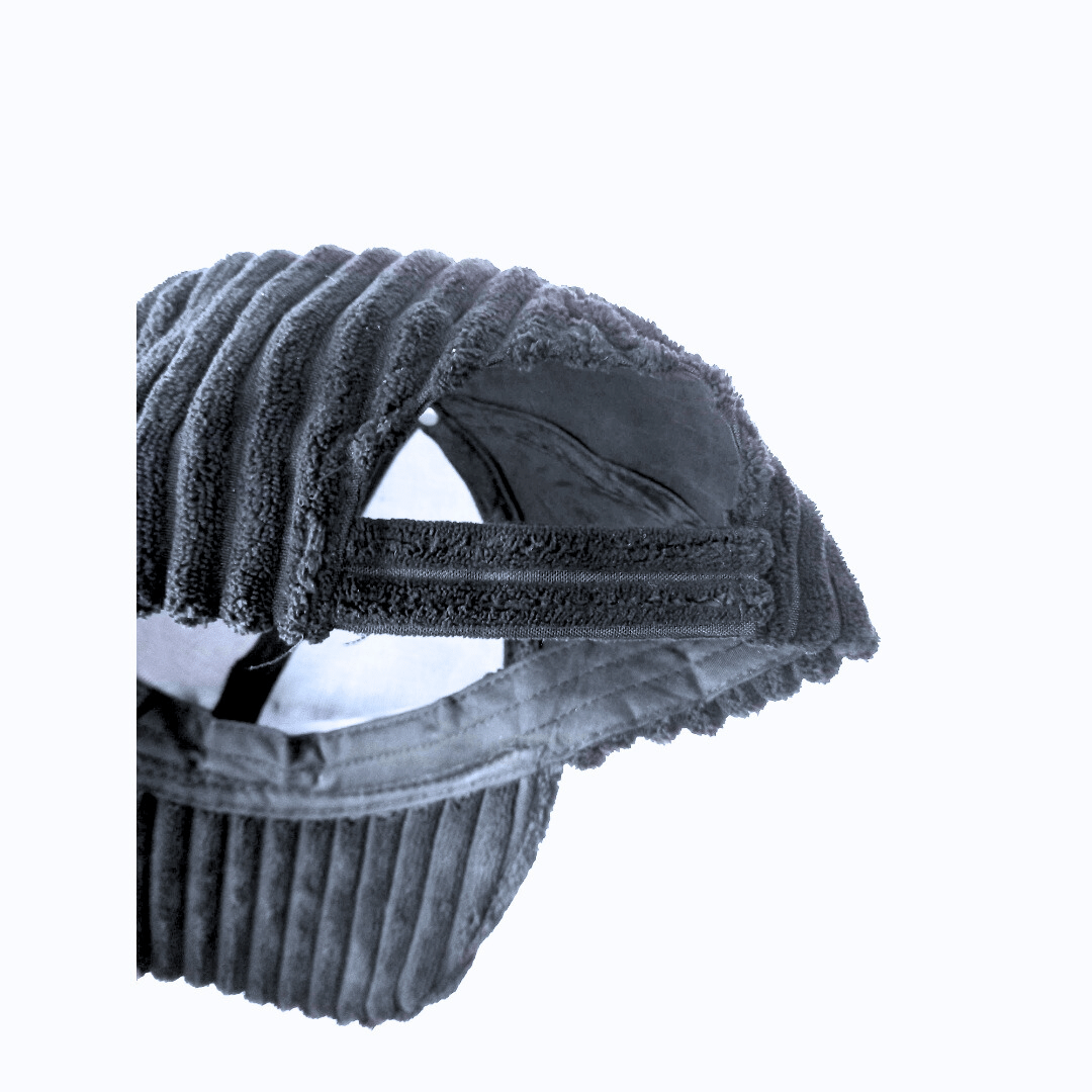 Corduroy cap with velcro strap - free size
