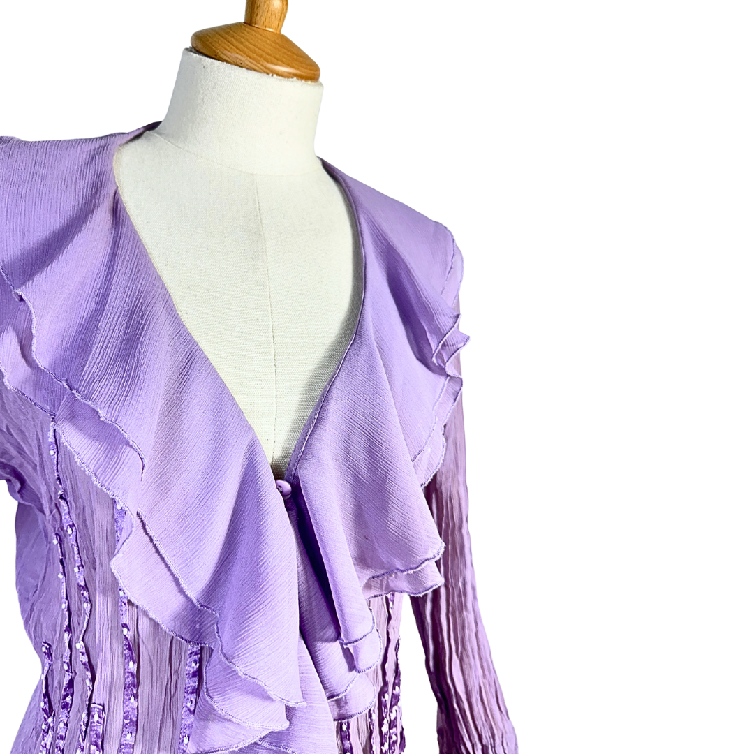 Ruffle detail longsleeve top - M
