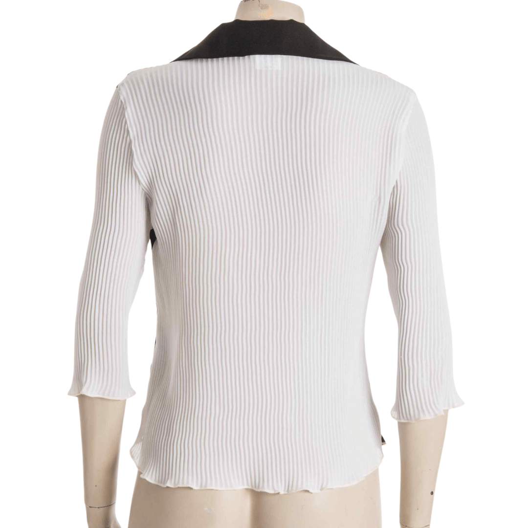 Striped plisse shirt - S