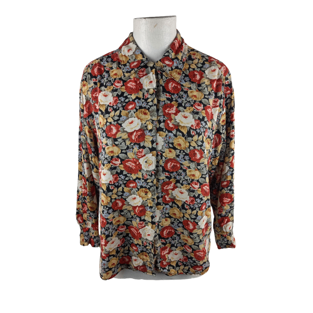 Floral longsleeve shirt - S/M