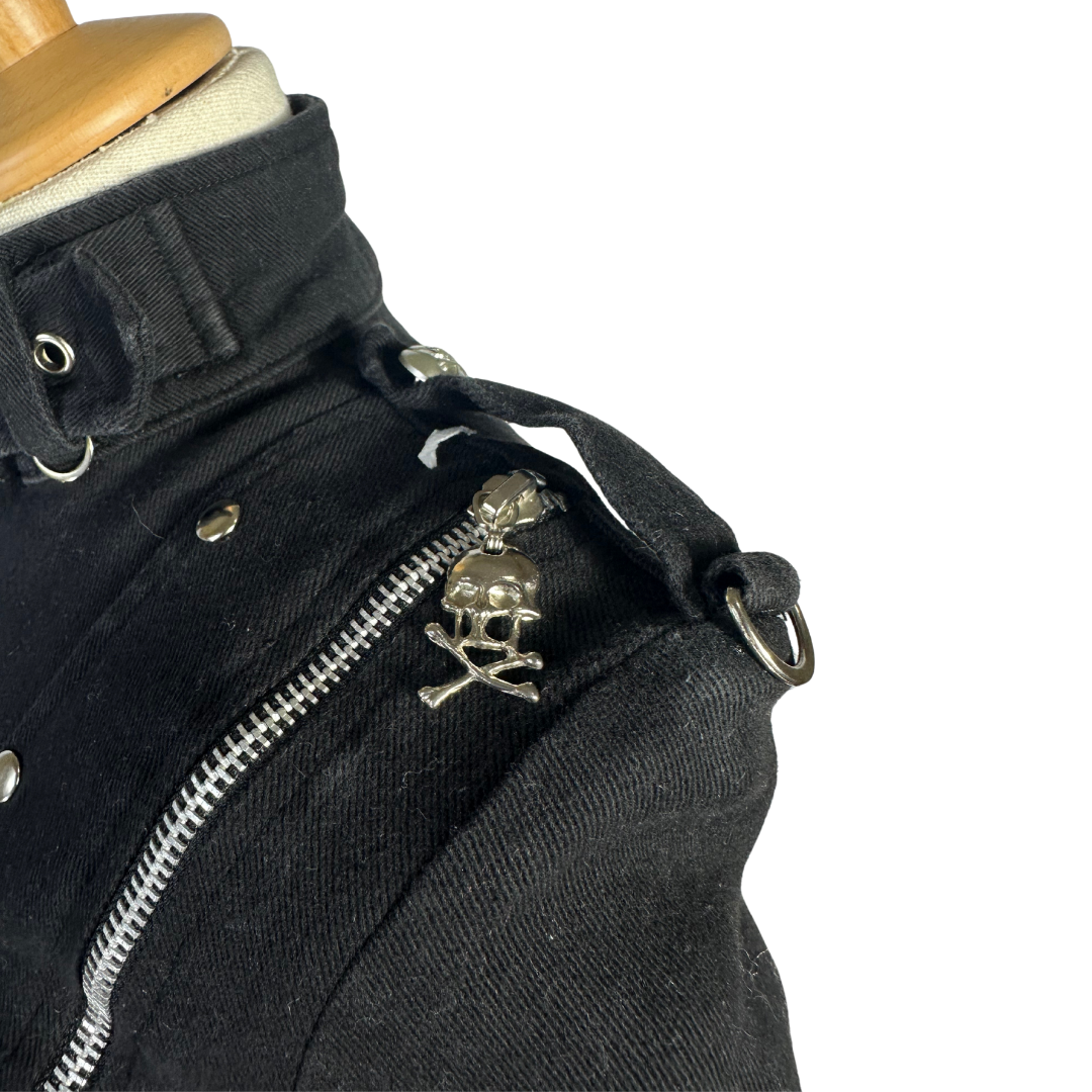 Black Y2K bondage fitted jacket - S