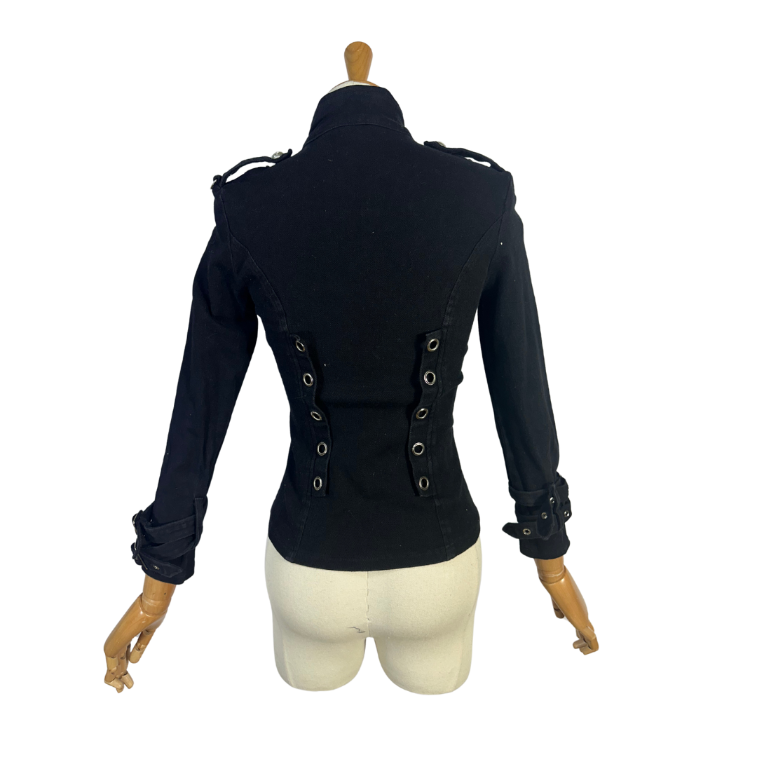Black Y2K bondage fitted jacket - S