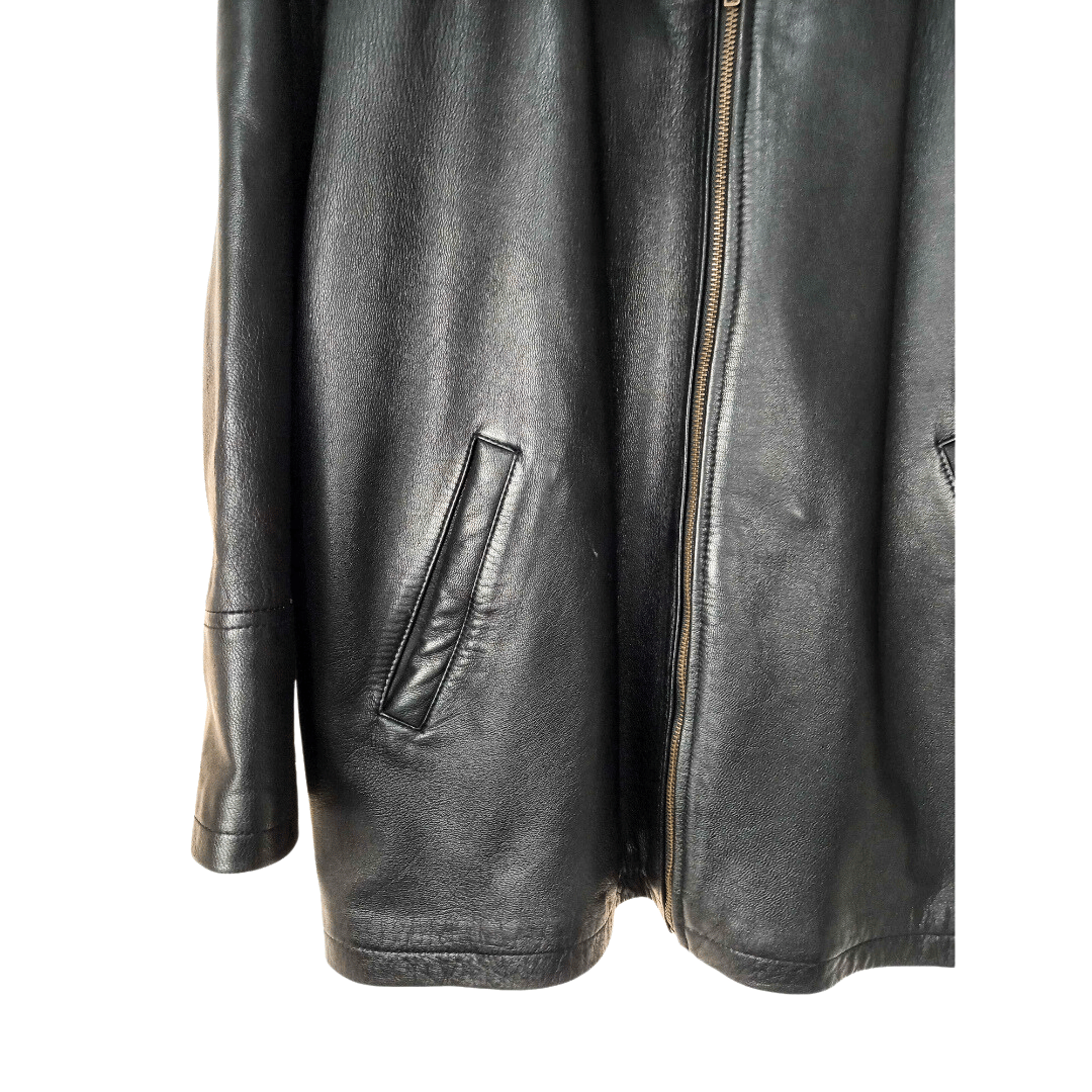 Classic leather zipped-up jacket - 2XL (Free Delivery)