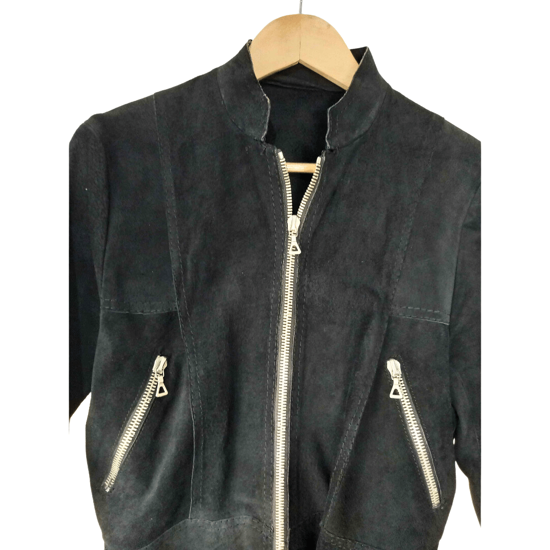 Zipped-up suede jacket - S