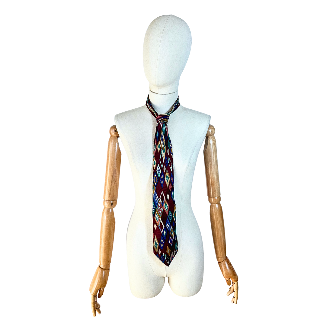 YSL geometric silk necktie