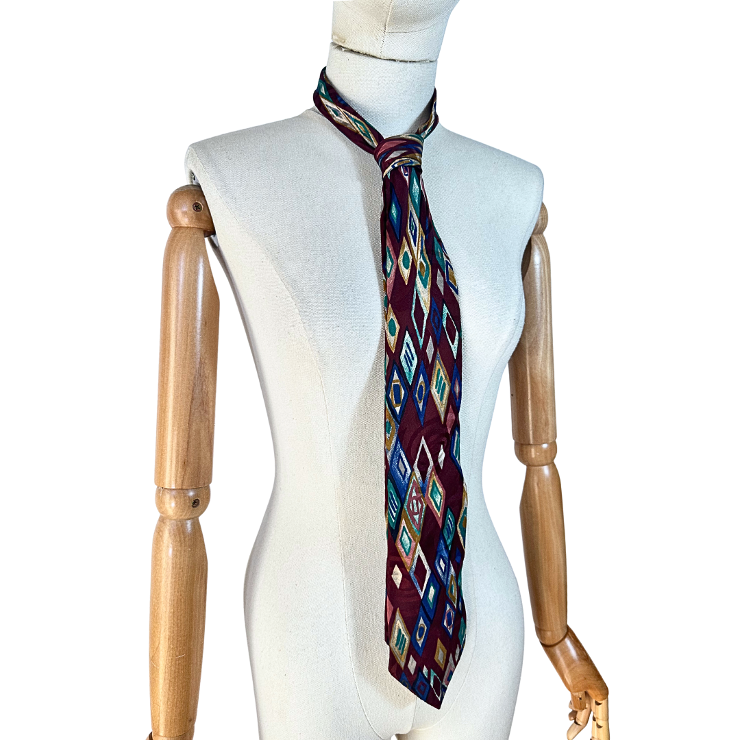 YSL geometric silk necktie