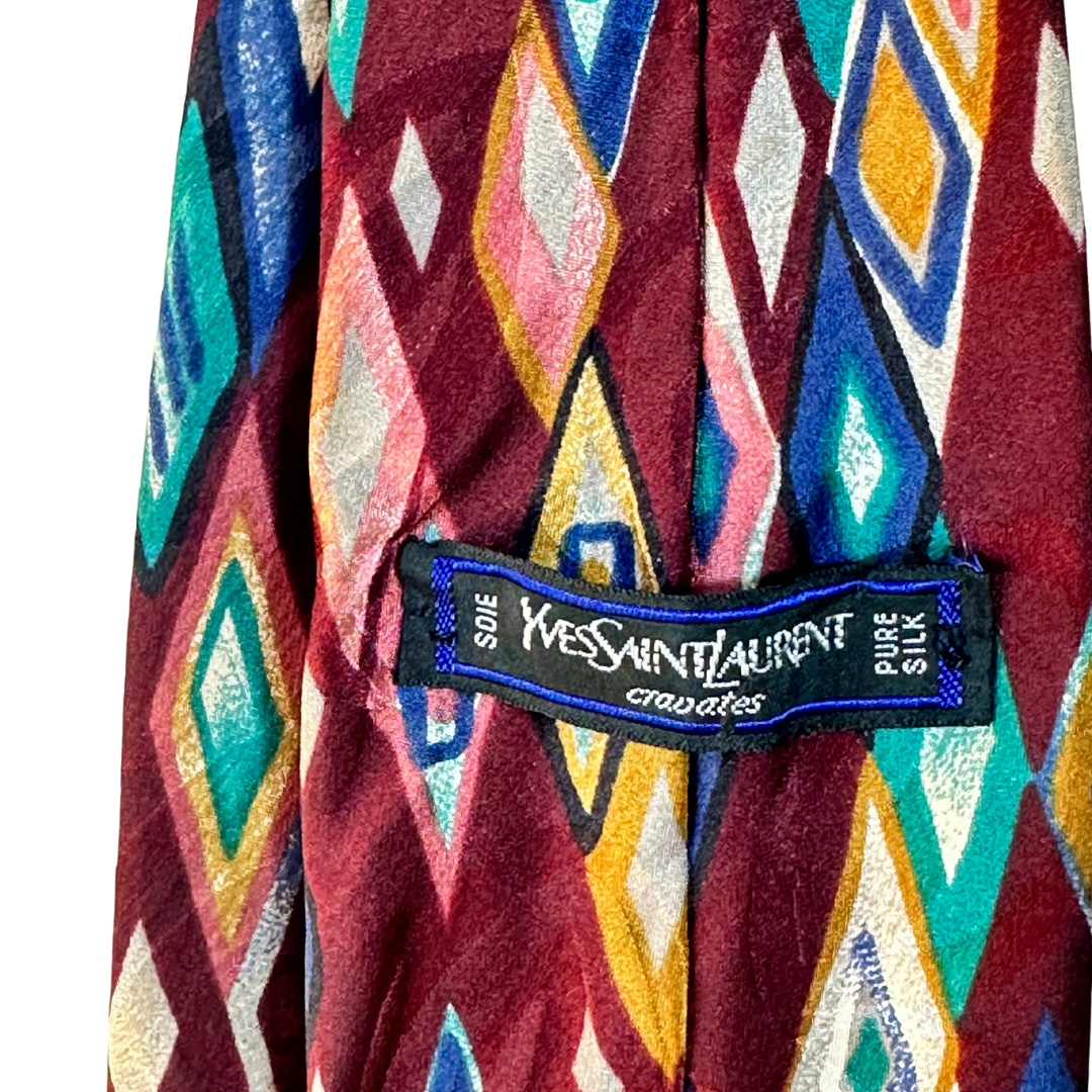 YSL geometric silk necktie