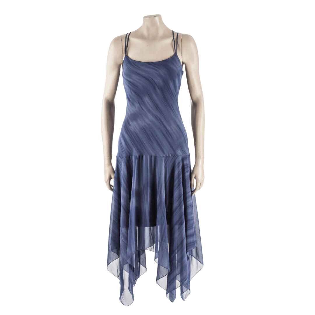 Y2k double strap dress with asymmetrical hemline - S