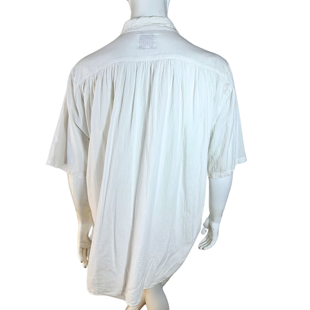 White boho relaxed fit top - XL