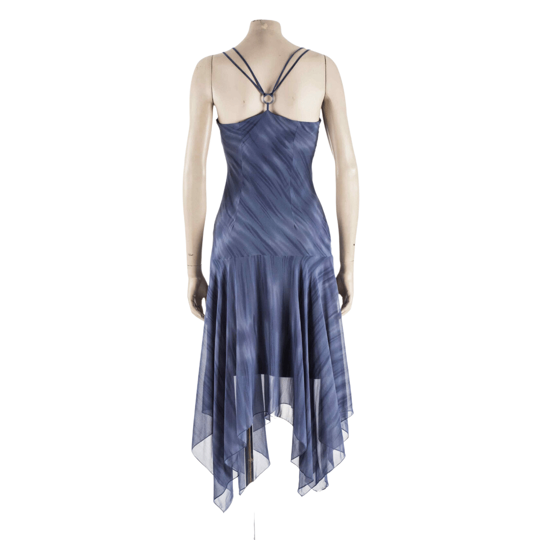 Y2k double strap dress with asymmetrical hemline - S