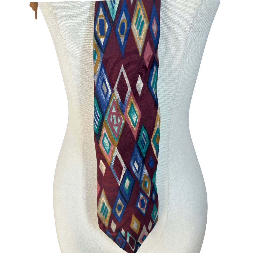 YSL geometric silk necktie