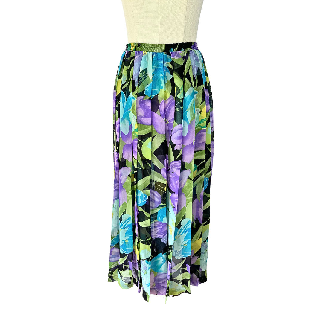 Vintage sheer floral top and palazzo set - M