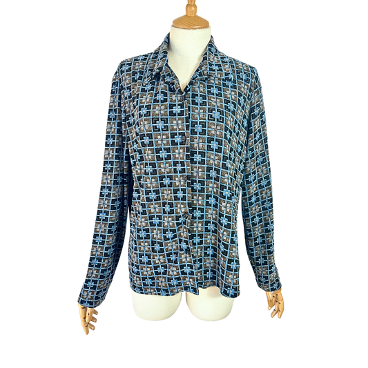 Vintage geometric print shirt - M